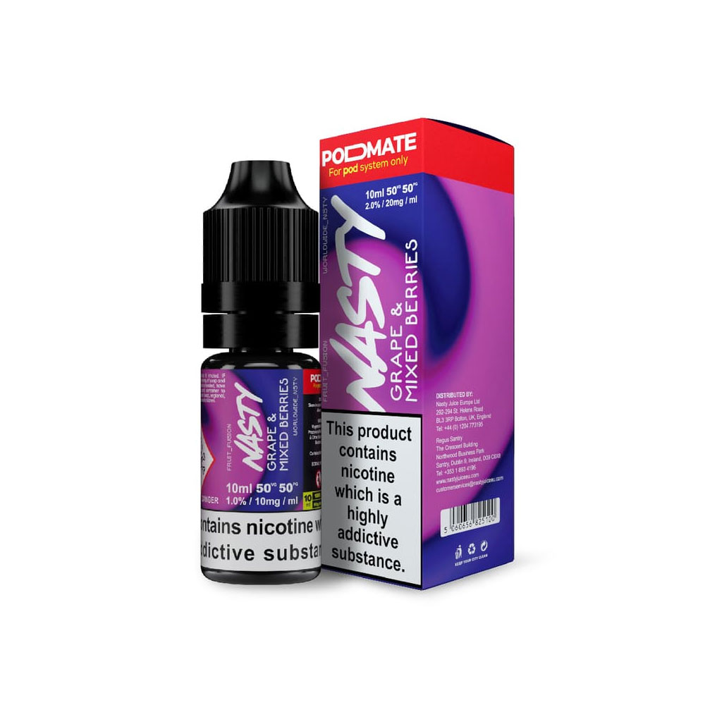 سالت انگور میکس بری نستی NASTY PODMATE GRAPE & MIX BERRIES