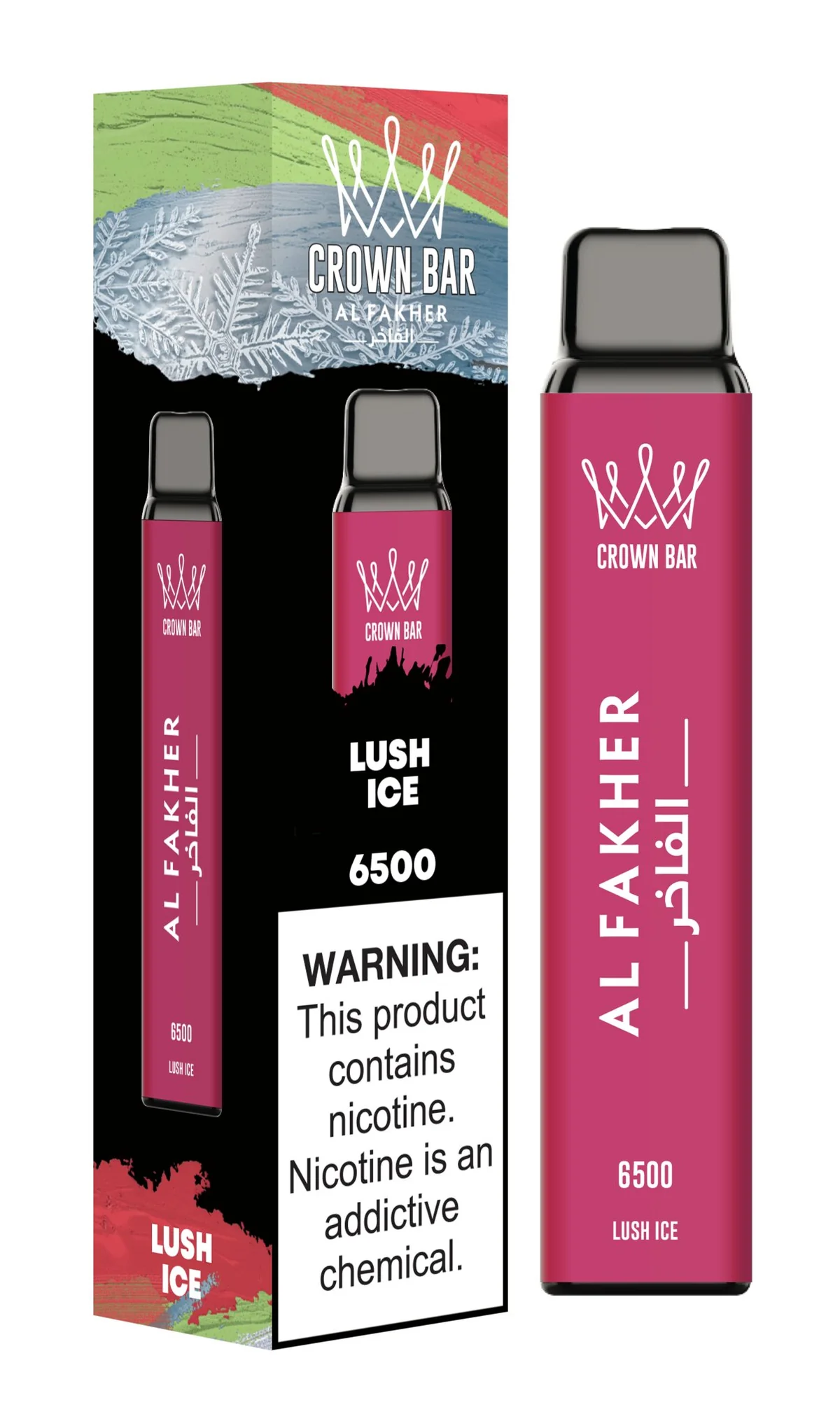 پاد یکبار مصرف الفاخر/هندوانه یخ (6500 پاف)/ Al Fakher 6500 Puffs Ice Lush