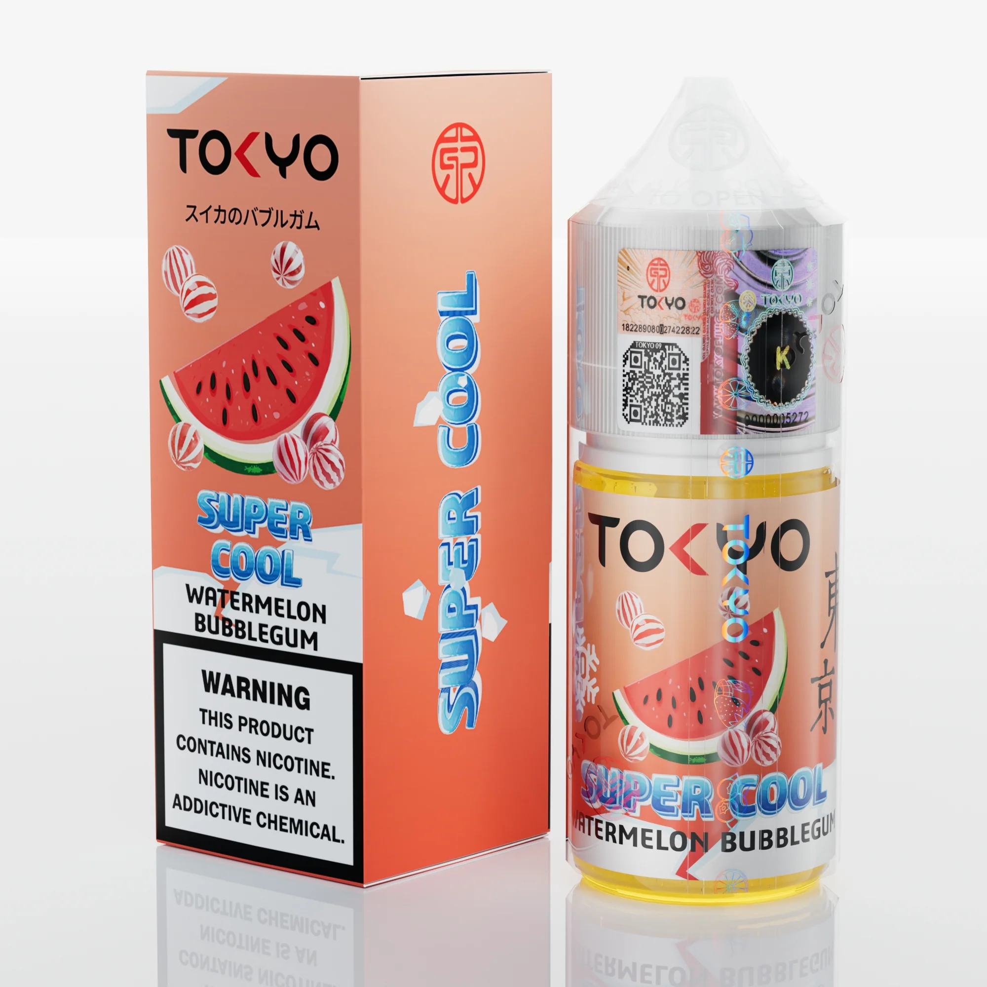 سالت آدامس هندونه سوپر یخ برند توکیو/Tokyo SuperCool Waterwelon Bubblegum