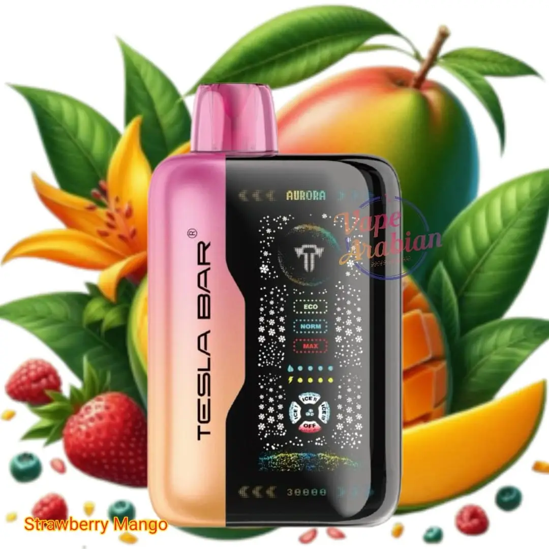 پاد یکبار مصرف انبه و توت فرنگی (40000 پاف)/TESLA BAR Vape 40000 Puffs Strawberry Mango