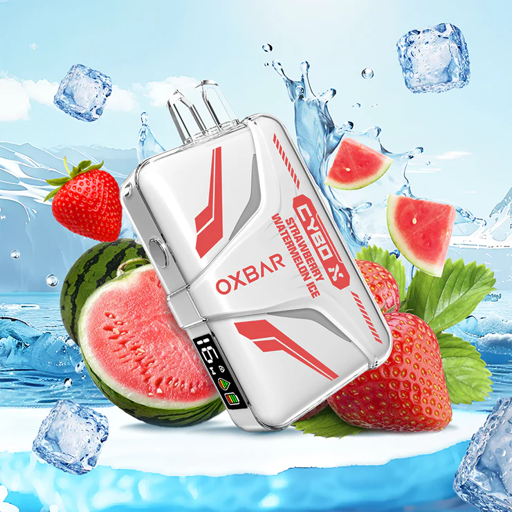 پاد یکبار مصرف هندونه توت فرنگی یخ(20000 پاف)/OXBAR CYBO X 20000 Puffs Strawberry Watermelon Ice