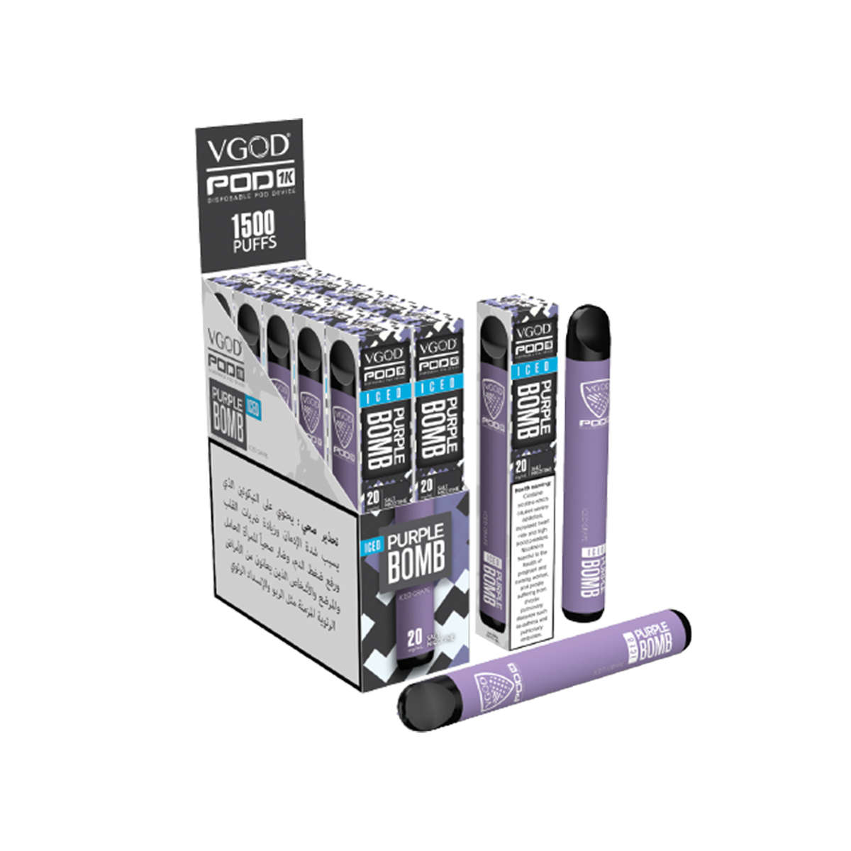 پاد یکبار مصرف انگور یخ ویگاد / POD PURPLE BOMB (1500 پاف)
