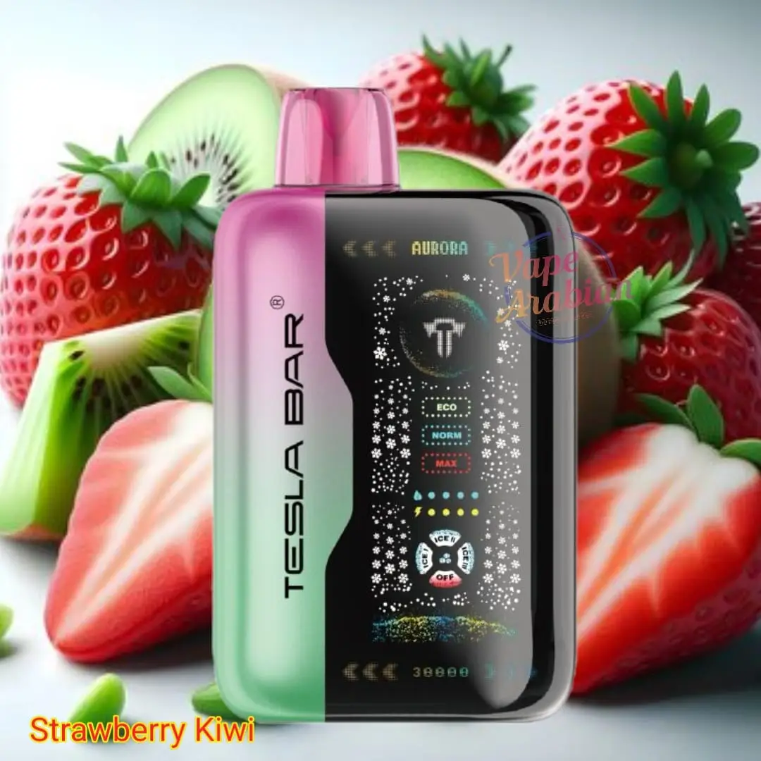 پاد یکبار مصرف توت فرنگی و کیوی (40000 پاف)/TESLA BAR Vape 40000 Puffs Strawberry Kiwi